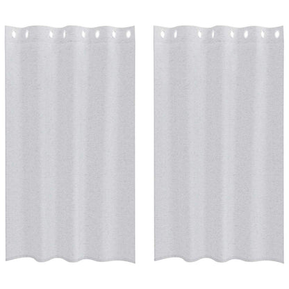 Curtains with Curtains 2 pcs Light grey 140x175cm Polyester