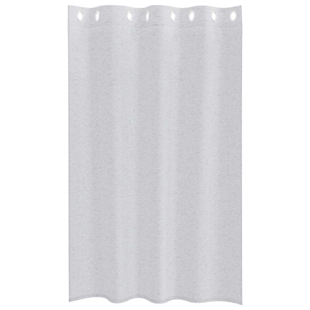 Curtains with Curtains 2 pcs Light grey 140x175cm Polyester
