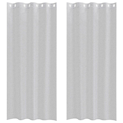 Curtains with Curtains 2 pcs Light grey 140x245cm Polyester