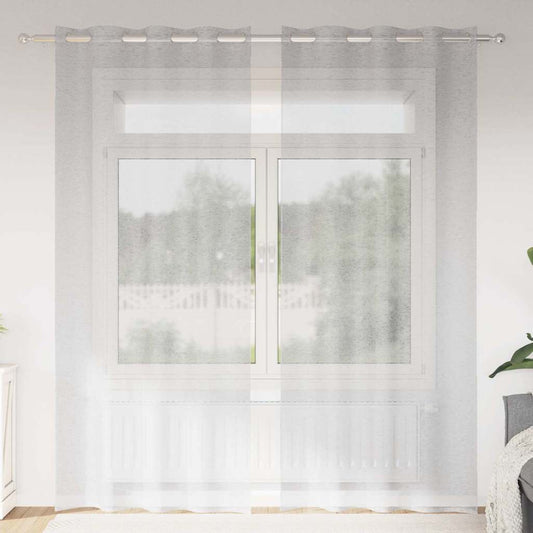 Curtains with Curtains 2 pcs Light grey 140x260cm Polyester