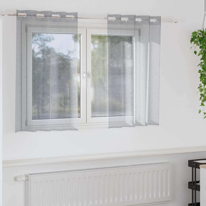 Curtains with Curtains 2 pcs Dark grey 140x140cm Polyester