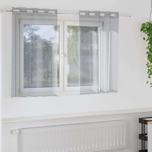 Curtains with Curtains 2 pcs Dark grey 140x140cm Polyester