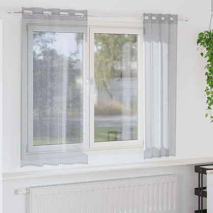 Curtains with Curtains 2 pcs Dark grey 140x175cm Polyester