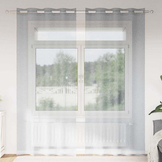 Curtains with Curtains 2 pcs Dark grey Polyester