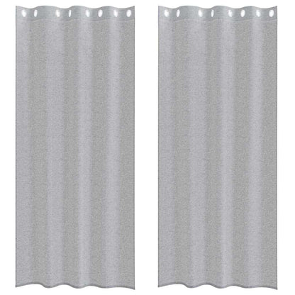 Curtains with Curtains 2 pcs Dark grey Polyester