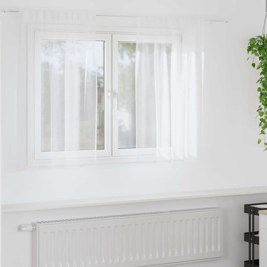 Curtains with Curtains 2 pcs White 140x140cm Polyester