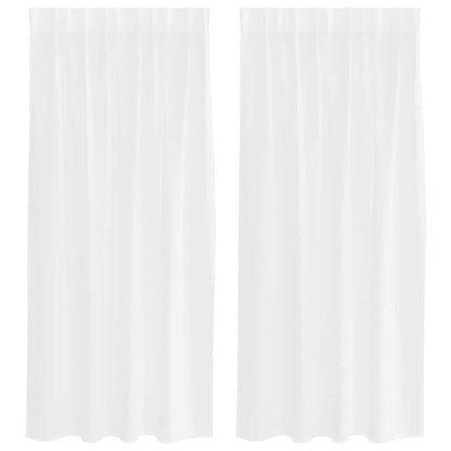 Curtains with Curtains 2 pcs White 140x175cm Polyester