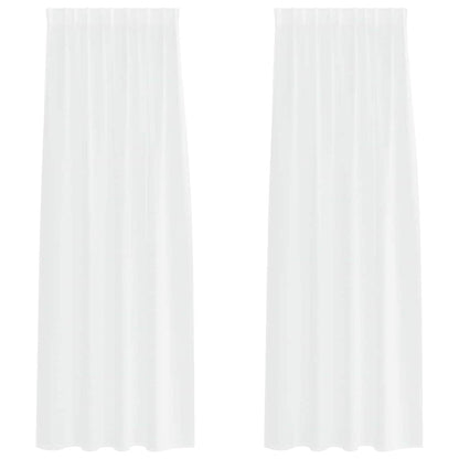 Curtains with Curtains 2 pcs White 140x245cm Polyester