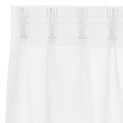 Curtains with Curtains 2 pcs White 140x260cm Polyester