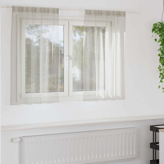 Curtains with Curtains 2 pcs Cream 140x140cm Polyester