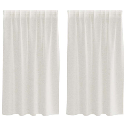 Curtains with Curtains 2 pcs Cream 140x140cm Polyester