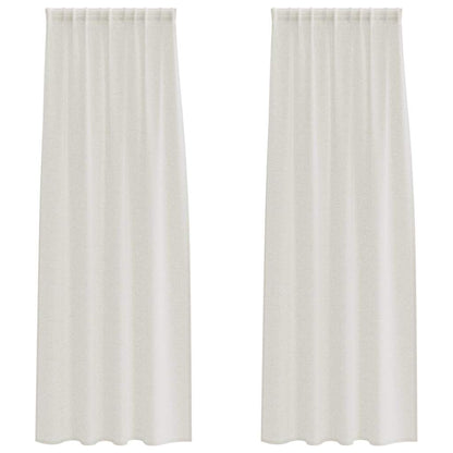 Curtains with Curtains 2 pcs Cream 140x225cm Polyester