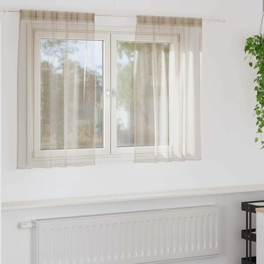 Curtains with Curtains 2 pcs Sand 140x140cm Polyester
