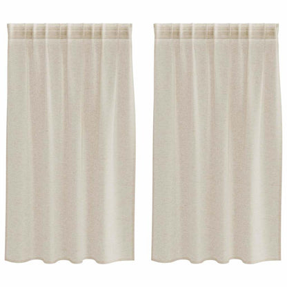 Curtains with Curtains 2 pcs Sand 140x140cm Polyester