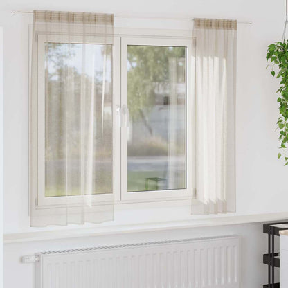 Curtains with Curtains 2 pcs Sand 140x175cm Polyester