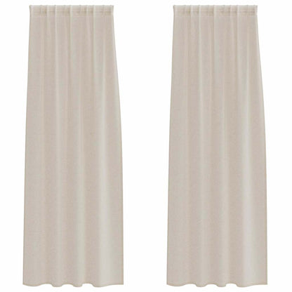 Curtains with Curtains 2 pcs Sand 140x225cm Polyester