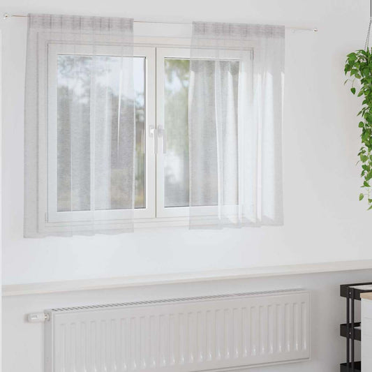 Curtains with Curtains 2 pcs Light grey 140x140cm Polyester