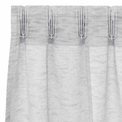 Curtains with Curtains 2 pcs Light grey 140x175cm Polyester