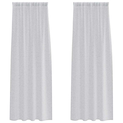 Curtains with Curtains 2 pcs Light grey 140x225cm Polyester