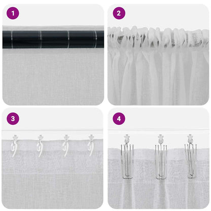 Curtains with Curtains 2 pcs Light grey 140x260cm Polyester