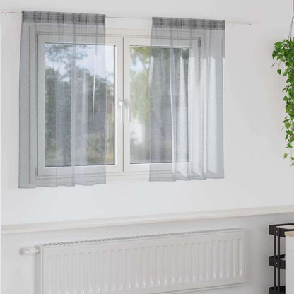 Curtains with Curtains 2 pcs Dark grey 140x140cm Polyester