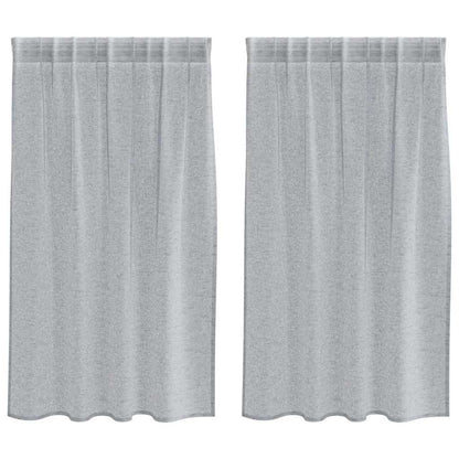 Curtains with Curtains 2 pcs Dark grey 140x140cm Polyester