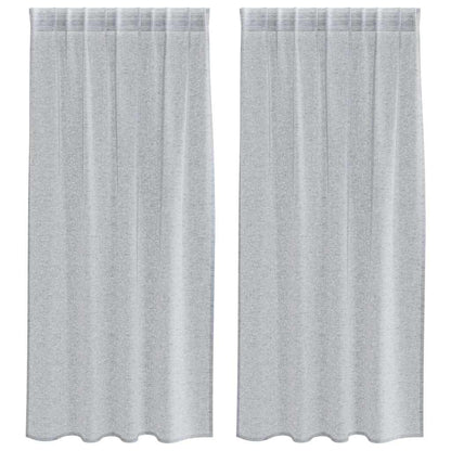 Curtains with Curtains 2 pcs Dark grey 140x175cm Polyester