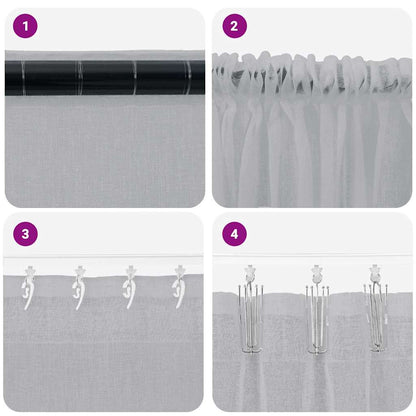 Curtains with Curtains 2 pcs Dark grey 140x225cm Polyester