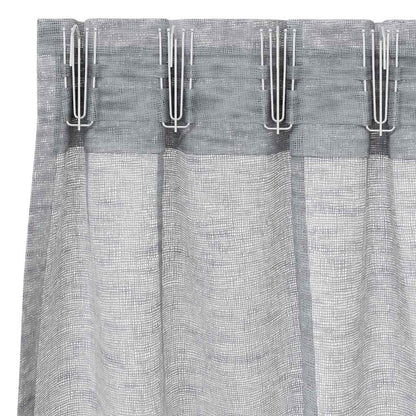Curtains with Curtains 2 pcs Dark grey 140x245cm Polyester
