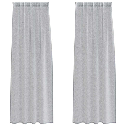 Curtains with Curtains 2 pcs Dark grey 140x245cm Polyester