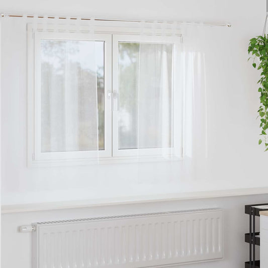 Curtains with Curtains 2 pcs White Polyester