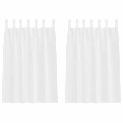 Curtains with Curtains 2 pcs White Polyester