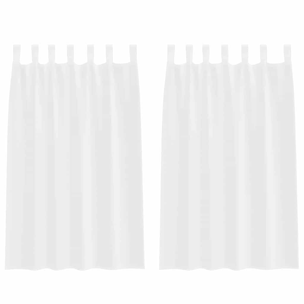 Curtains with Curtains 2 pcs White 140x175cm Polyester
