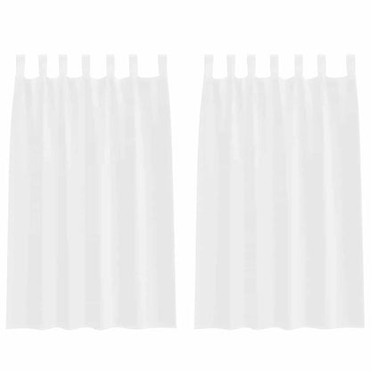 Curtains with Curtains 2 pcs White 140x175cm Polyester