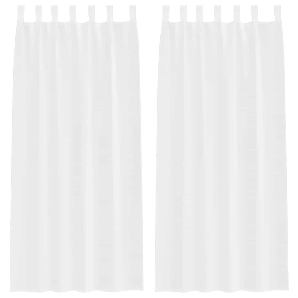Curtains with Curtains 2 pcs White Polyester