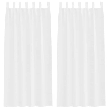 Curtains with Curtains 2 pcs White Polyester