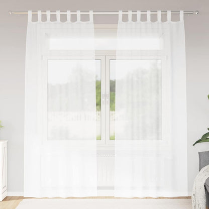 Curtains with Curtains 2 pcs White 140x245cm Polyester