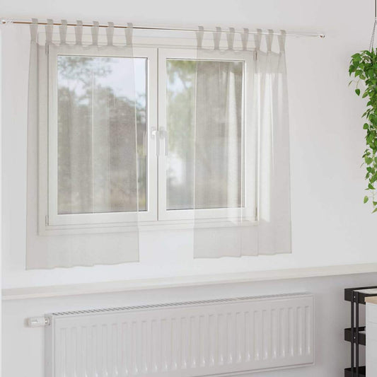 Curtains with Curtains 2 pcs Cream 140x140cm Polyester