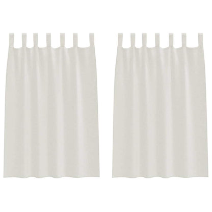 Curtains with Curtains 2 pcs Cream 140x140cm Polyester
