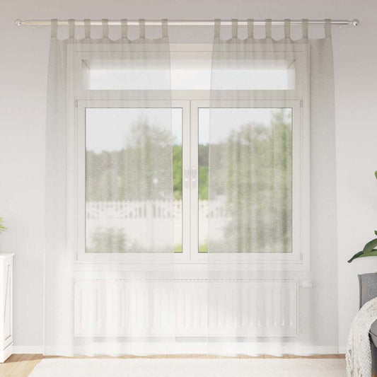 Curtains with Curtains 2 pcs Cream 140x260cm Polyester