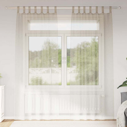 Curtains with Curtains 2 pcs Sand 140x225cm Polyester