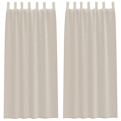 Curtains with Curtains 2 pcs Sand 140x225cm Polyester