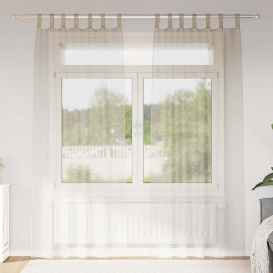 Curtains with Curtains 2 pcs Sand 140x245cm Polyester