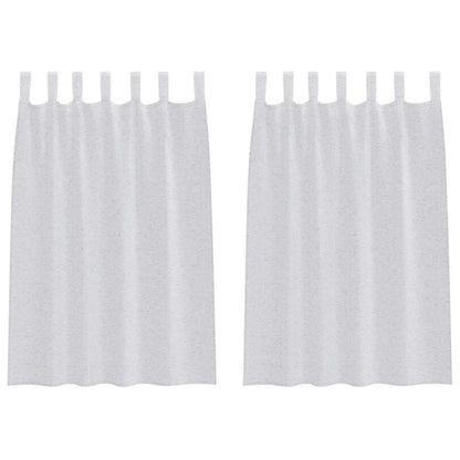Curtains with Curtains 2 pcs Light grey 140x140cm Polyester