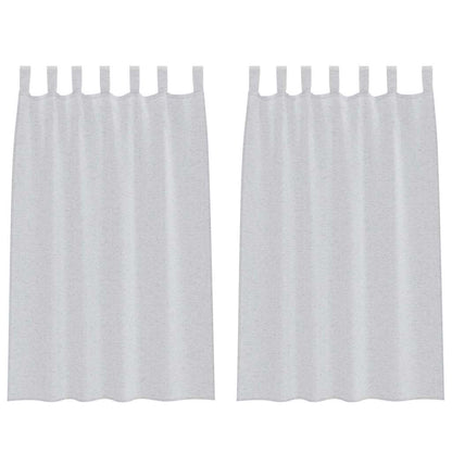 Curtains with Curtains 2 pcs Light grey 140x175cm Polyester