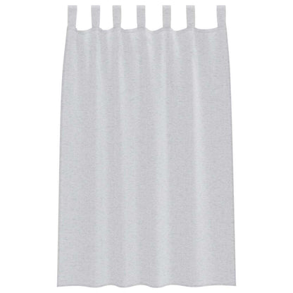 Curtains with Curtains 2 pcs Light grey 140x175cm Polyester