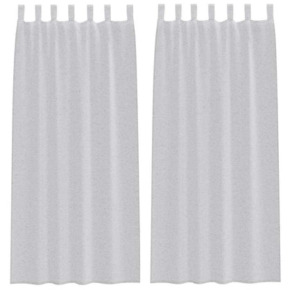 Curtains with Curtains 2 pcs Light grey 140x245cm Polyester