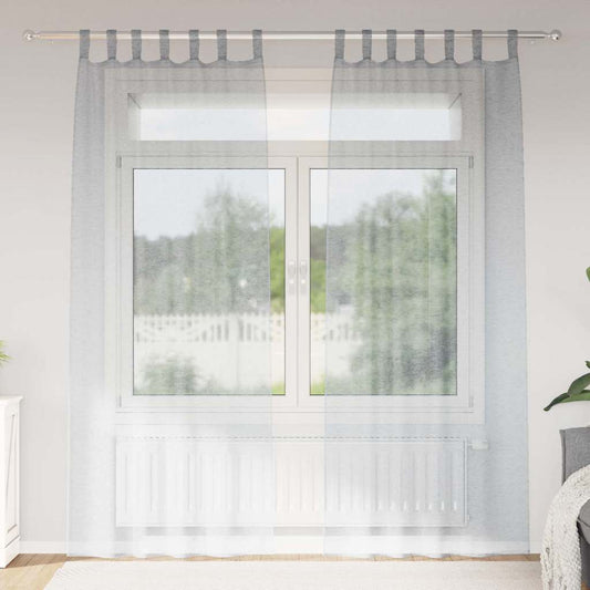 Curtains with Curtains 2 pcs Dark grey 140x225cm Polyester