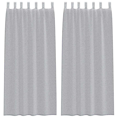 Curtains with Curtains 2 pcs Dark grey 140x260cm Polyester