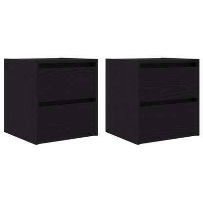 Wall-mounted Bedside Cabinets 2 pcs Black Oak 38x34x40 cm